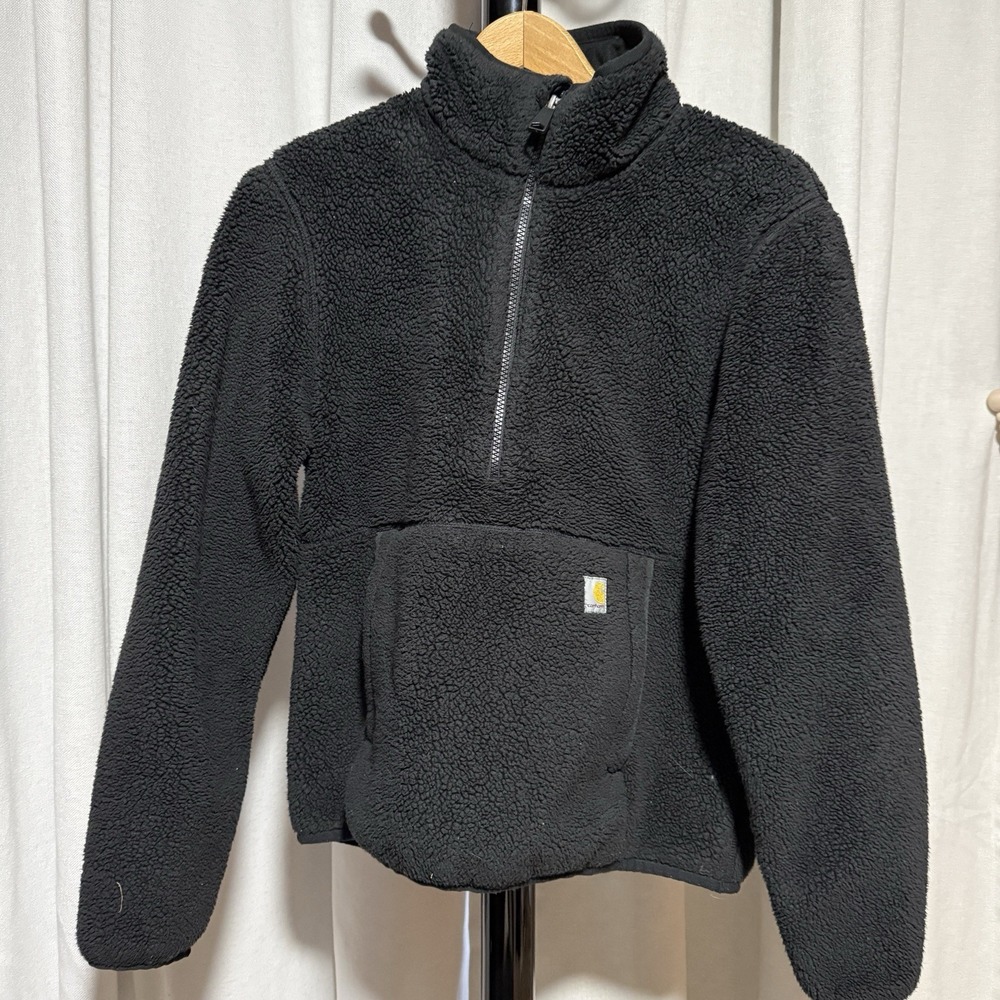 Carhartt Women's X-Small XS (0-2) Fleece Pullover Loose Fit Black OJ6470-W